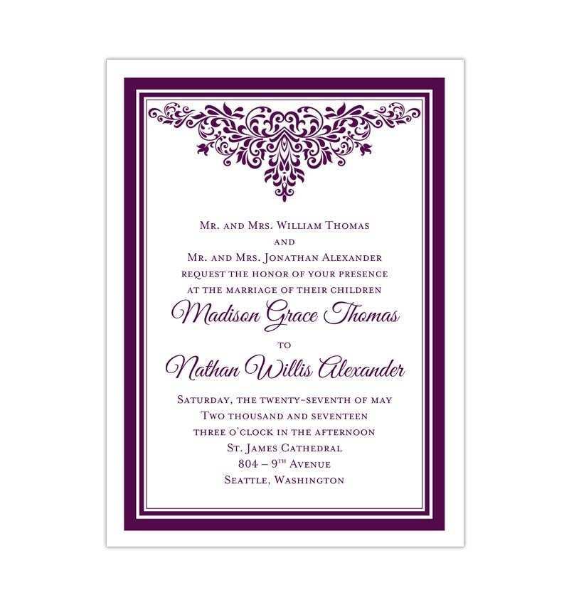 34 How To Create Wedding Invitation Templates Lilac for Ms Word for Wedding Invitation Templates Lilac