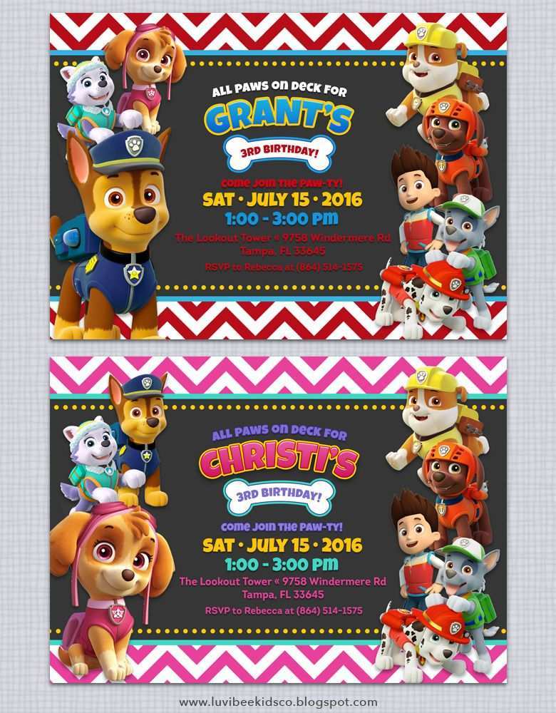34 Report Paw Patrol Party Invitation Template PSD File by Paw Patrol Party Invitation Template