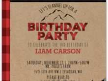 Lumberjack Birthday Invitation Template