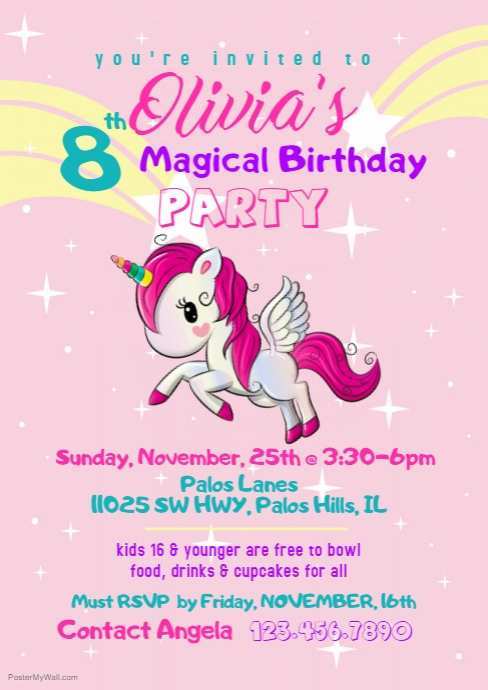 35 Best Party Invitation Template Unicorn Download with Party Invitation Template Unicorn