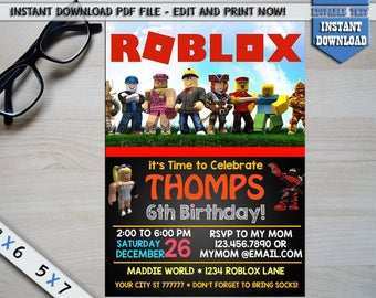 Roblox Birthday Invitations Free Printable