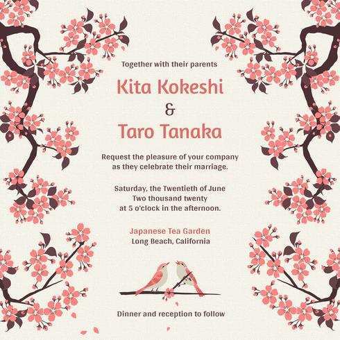 35 How To Create Japanese Wedding Invitation Template With Stunning Design with Japanese Wedding Invitation Template