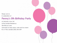 36 Customize Birthday Invitation Template Balloons for Ms Word with Birthday Invitation Template Balloons