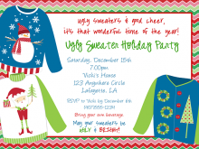 36 Free Printable Ugly Sweater Holiday Party Invitation Template Photo by Ugly Sweater Holiday Party Invitation Template