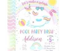 36 Printable Unicorn Pool Party Invitation Template in Photoshop by Unicorn Pool Party Invitation Template