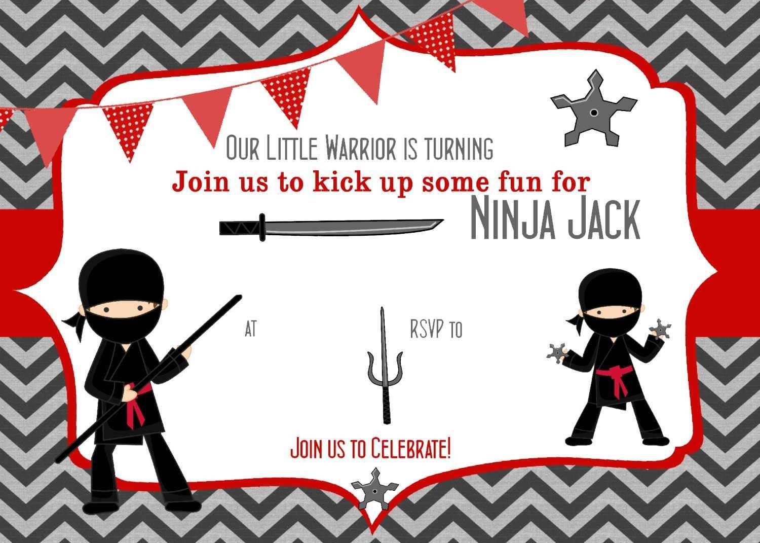 36 Report Ninja Warrior Birthday Invitation Template Free Maker for Ninja Warrior Birthday Invitation Template Free