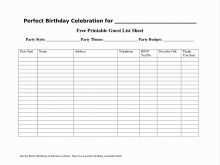 36 Standard Birthday Invitation List Template Download with Birthday Invitation List Template