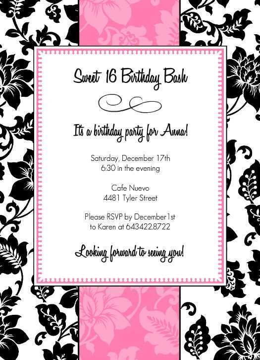 37 Creating Birthday Party Invitation Template Black And White in Word with Birthday Party Invitation Template Black And White