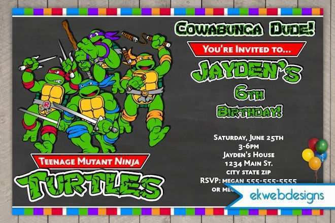 Free Printable Ninja Turtle Invitation Templates