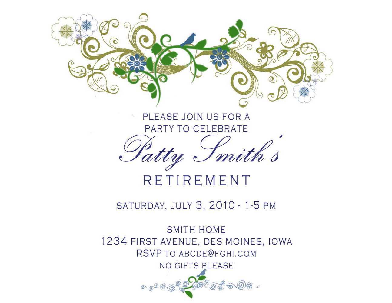 Retirement Party Invitation Templates Free Word