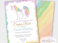 Unicorn 7Th Birthday Invitation Template