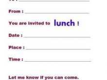 Lunch Invitation Blank Template