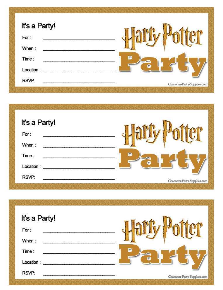 Free Harry Potter Birthday Invitation Template Cards Design Templates
