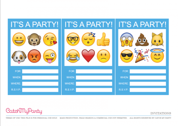 38 Online Emoji Party Invitation Template Photo for Emoji Party Invitation Template