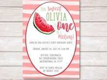 39 Creating One In A Melon Birthday Invitation Template With Stunning Design for One In A Melon Birthday Invitation Template