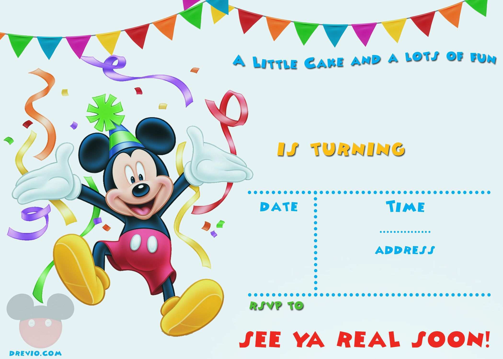 39 Creative Editable Mickey Mouse Birthday Invitation Template for Ms Word by Editable Mickey Mouse Birthday Invitation Template