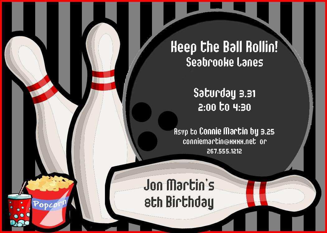 40 Printable Bowling Party Invitation Template Free Templates with Bowling Party Invitation Template Free