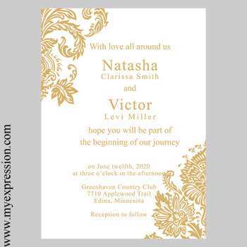 41 Customize Our Free Gold Wedding Invitation Template Maker by Gold Wedding Invitation Template
