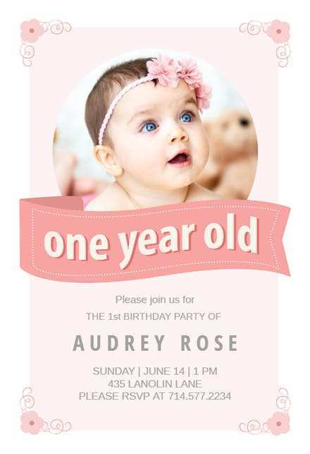 41 Customize Our Free One Year Birthday Invitation Template for Ms Word with One Year Birthday Invitation Template
