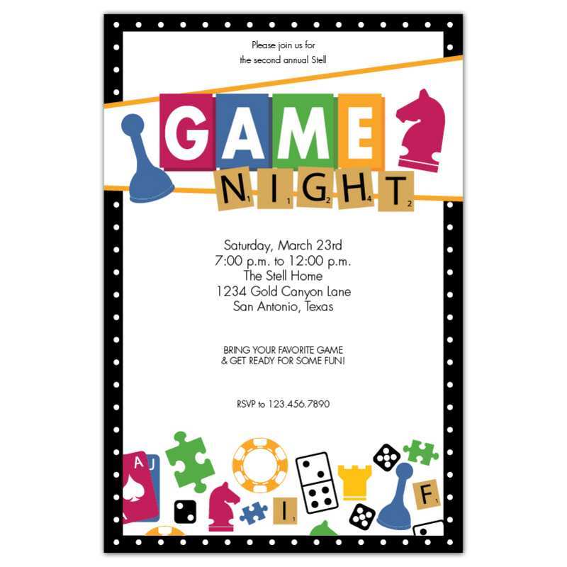 42 How To Create Game Night Party Invitation Template Layouts For Game Night Party Invitation Template Cards Design Templates