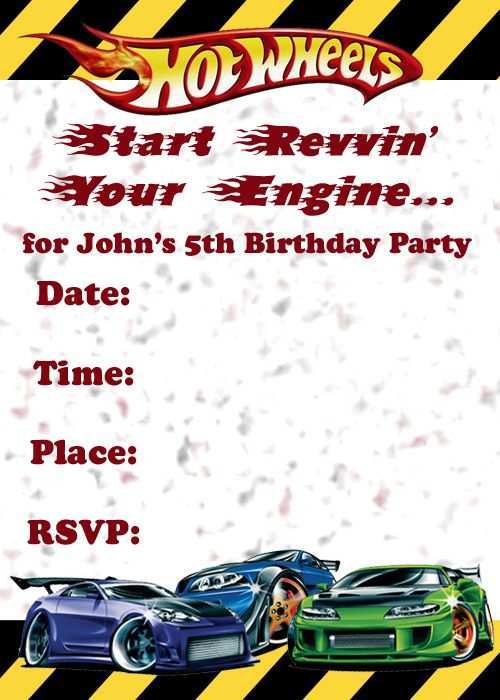 43 Best Hot Wheels Birthday Invitation Template Free Templates with Hot Wheels Birthday Invitation Template Free