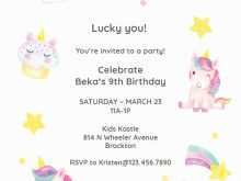 43 Best Unicorn Birthday Invitation Template For Free with Unicorn Birthday Invitation Template