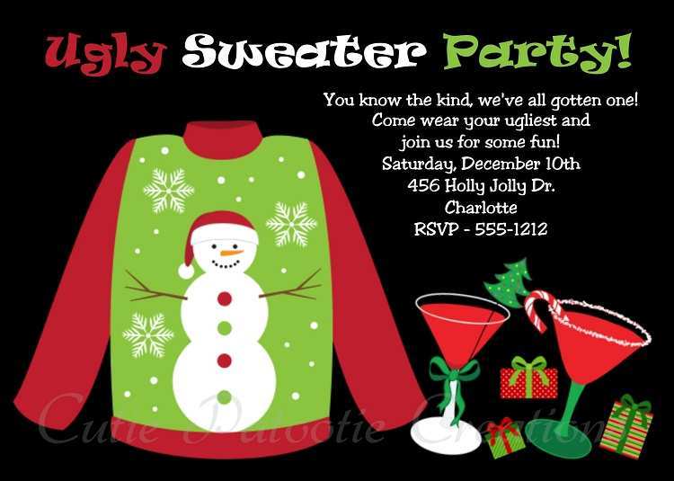 43 Customize Our Free Ugly Sweater Holiday Party Invitation Template for Ms Word with Ugly Sweater Holiday Party Invitation Template