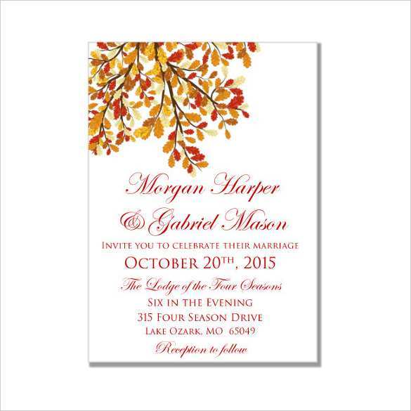 43 Free Printable Leaves Wedding Invitation Template For Free by Leaves Wedding Invitation Template