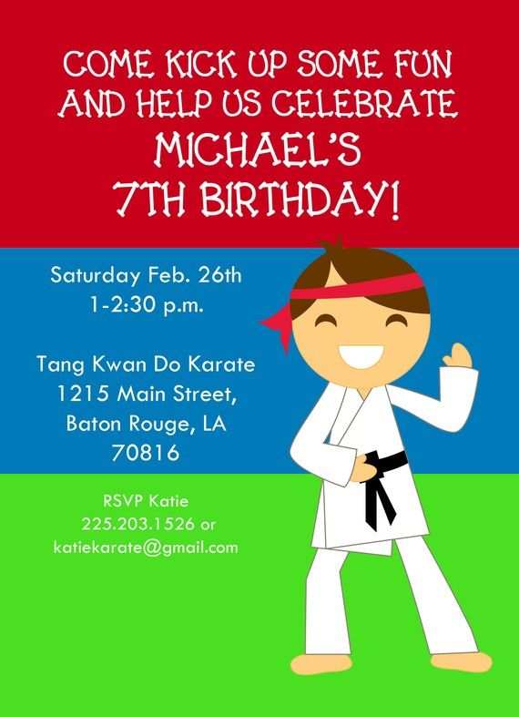 43 Report Karate Party Invitation Template in Word with Karate Party Invitation Template