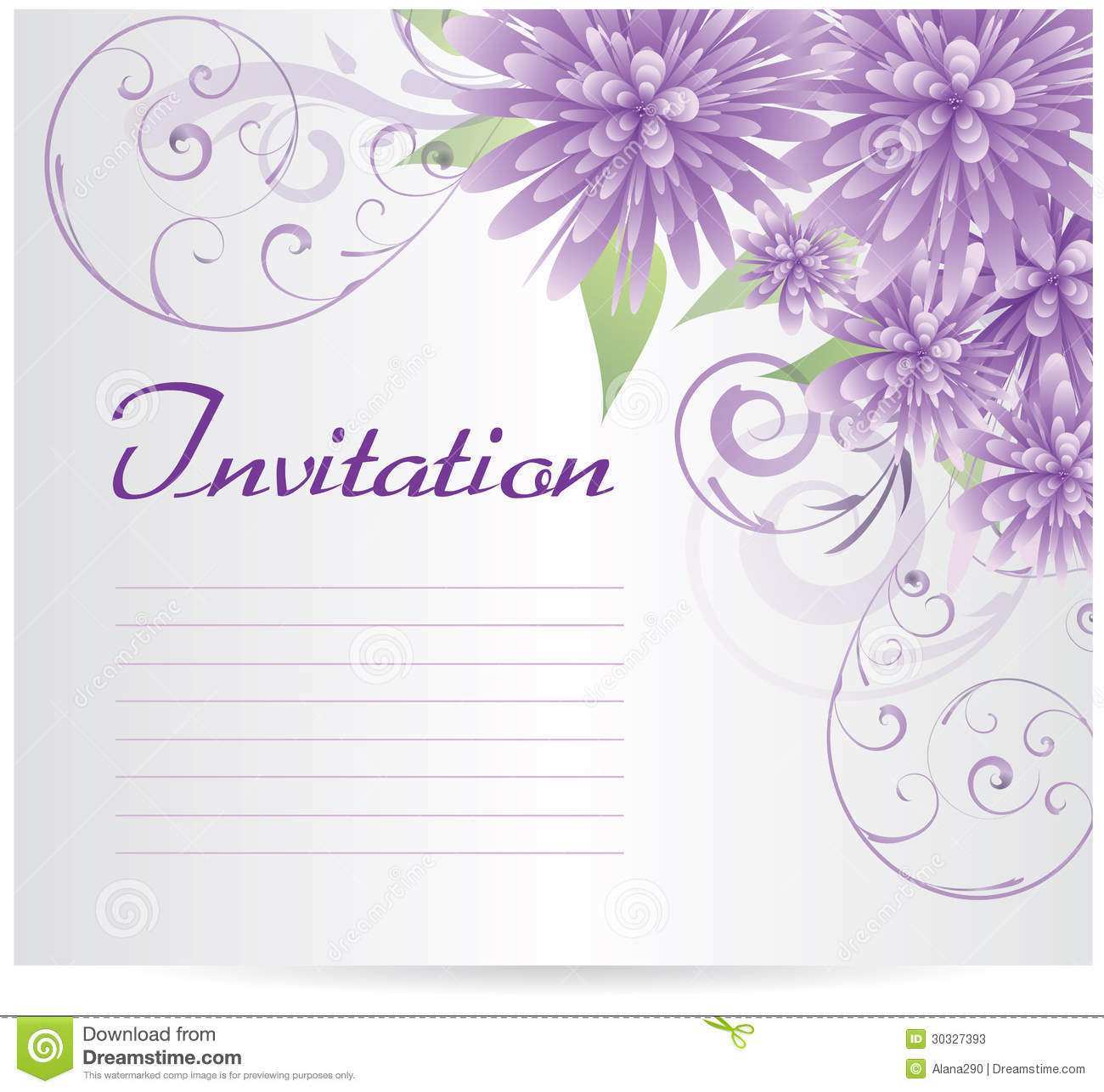 44 Standard Lavender Wedding Invitation Blank Template PSD File for Lavender Wedding Invitation Blank Template