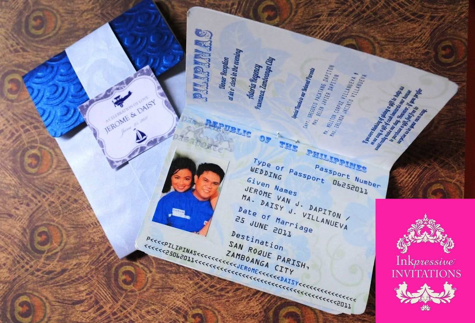 45 Standard Passport Wedding Invitation Template Philippines Download with Passport Wedding Invitation Template Philippines