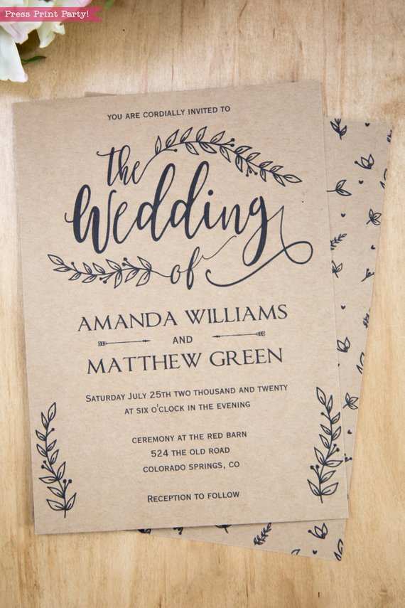 46 Customize Our Free Wedding Invitation Template Leaf For Free with Wedding Invitation Template Leaf