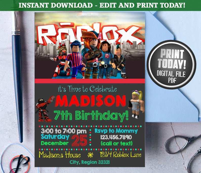 46 Free Printable Roblox Birthday Invitation Template Templates by Roblox Birthday Invitation Template