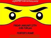 46 Printable Ninja Birthday Party Invitation Template Free Formating with Ninja Birthday Party Invitation Template Free