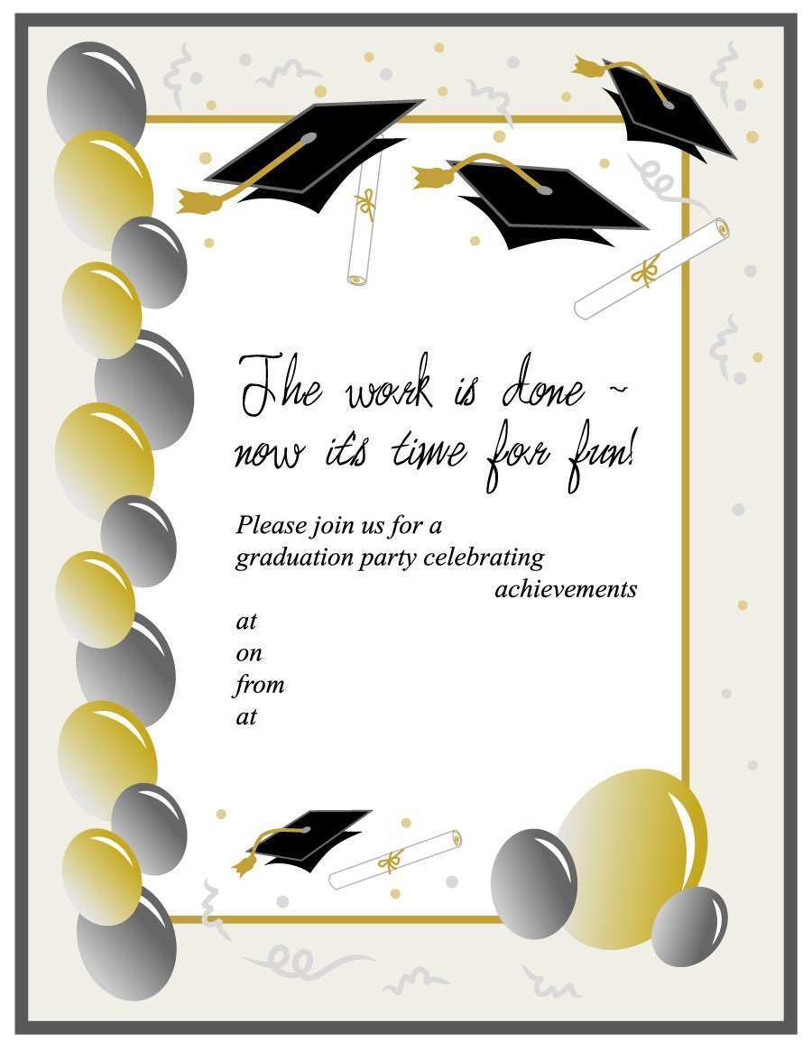 47 Free Printable Blank Graduation Invitation Template Photo for Blank