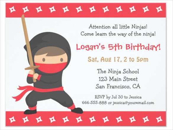 47 Report Ninja Birthday Invitation Template Free With Stunning Design With Ninja Birthday Invitation Template Free Cards Design Templates