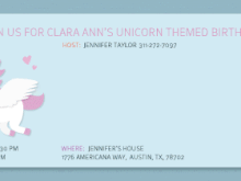 Unicorn 1St Birthday Invitation Template
