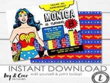 48 Format Wonder Woman Party Invitation Template For Free for Wonder Woman Party Invitation Template