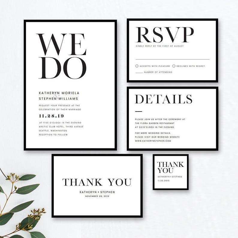48 Free Black And White Wedding Invitation Template With Stunning Design with Black And White Wedding Invitation Template
