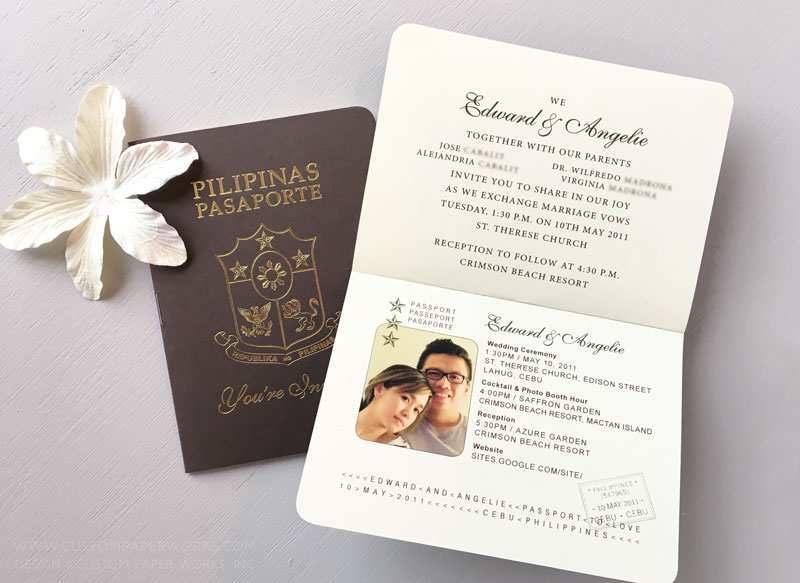 49 Creative Passport Wedding Invitation Template Philippines Formating