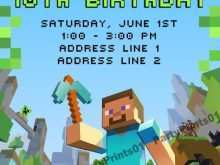 49 Customize Minecraft Birthday Invitation Template in Photoshop for Minecraft Birthday Invitation Template