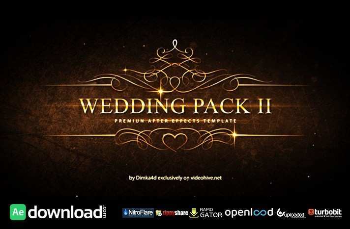 download after effects template classy wedding pack