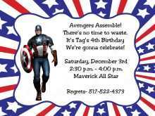50 Free Captain America Birthday Invitation Template Maker with Captain America Birthday Invitation Template