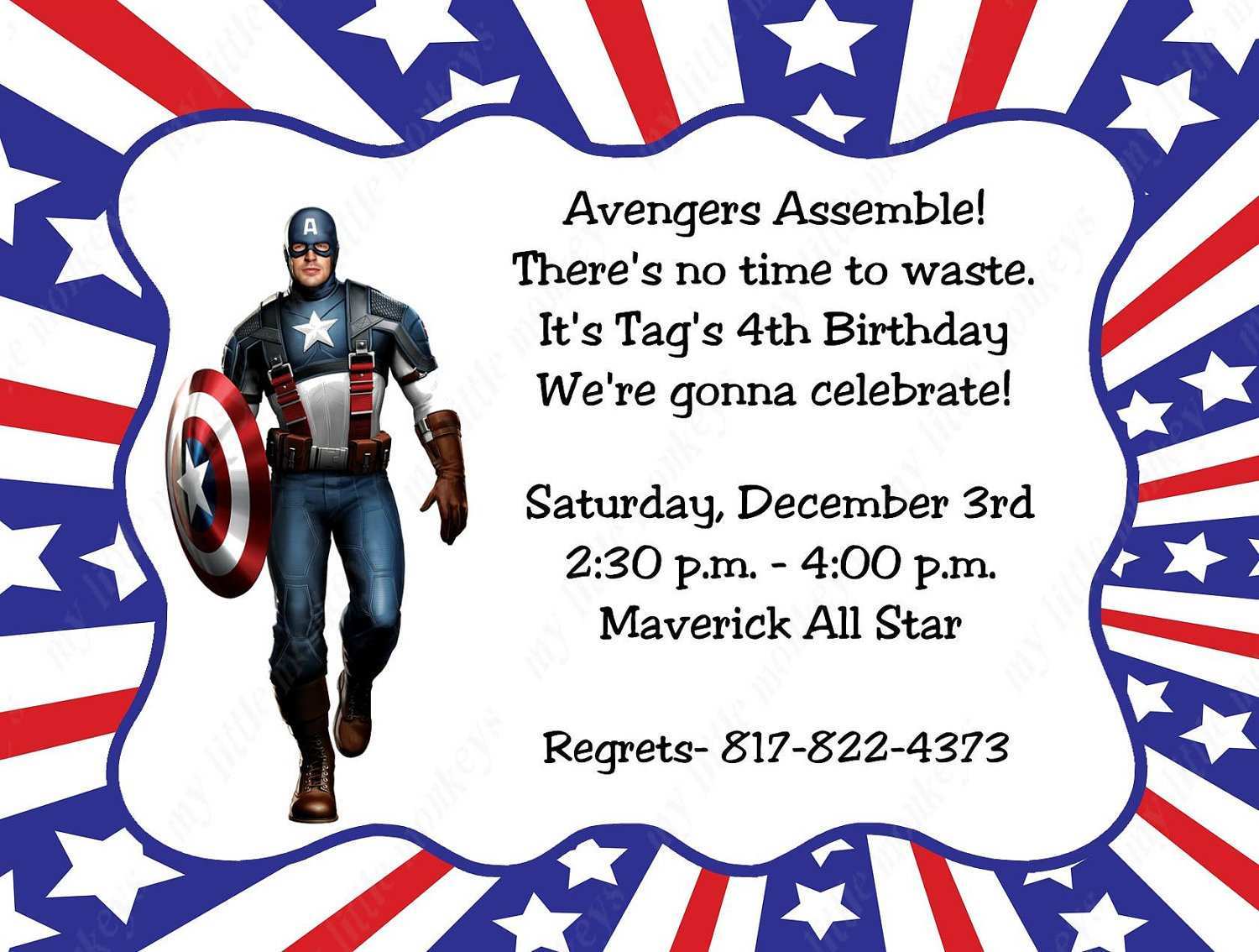 50 Free Captain America Birthday Invitation Template Maker With Captain America Birthday Invitation Template Cards Design Templates