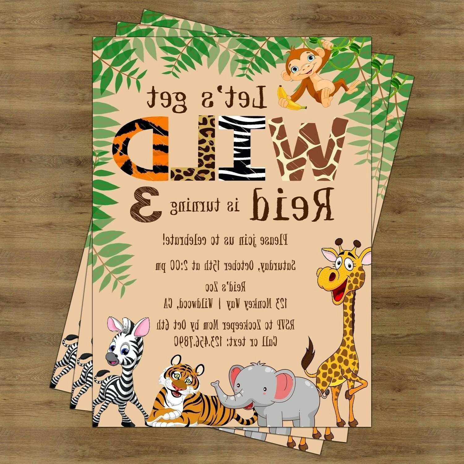 Zoo Birthday Party Invitation Template - Cards Design Templates