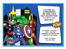 51 Blank Avengers Birthday Invitation Template For Free by Avengers Birthday Invitation Template