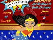 51 The Best Wonder Woman Party Invitation Template For Free by Wonder Woman Party Invitation Template