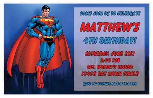 52 Best Superman Birthday Invitation Template for Ms Word by Superman Birthday Invitation Template