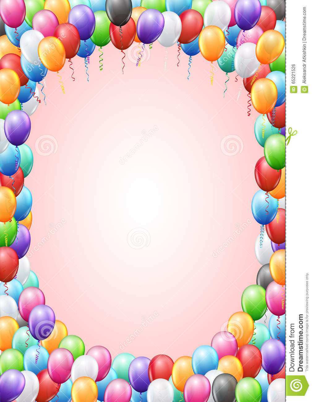 52 Format Birthday Invitation Template Balloons PSD File with Birthday Invitation Template Balloons