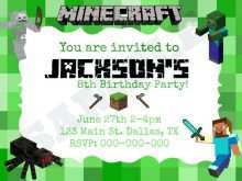 53 Printable Minecraft Birthday Invitation Template in Photoshop with Minecraft Birthday Invitation Template